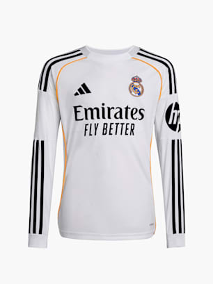 adidas Real Madrid 25/26 Long Sleeve Kids Heimtrikot Weiß