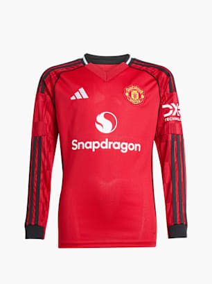 adidas Manchester United 25/26 langärmeliges Heimtrikot Kids Rot
