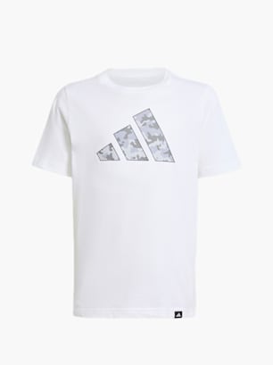 adidas T-Shirt mit Camouflage-Grafik für Kinder Weiß