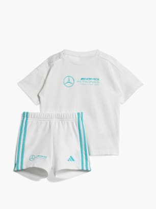 adidas MERCEDES - AMG PETRONAS FORMULA ONE TEAM DNA KIDS T-SHIRT UND SHORTS SET Weiß
