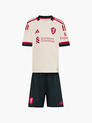 adidas Liverpool FC 25/26 Mini-Auswärtsausrüstung für Kinder Weiß