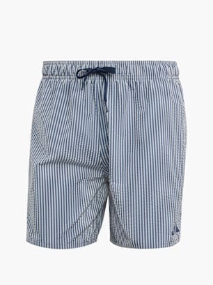 adidas Seersucker Gestreifte Badeshorts 5 Zoll Weiß