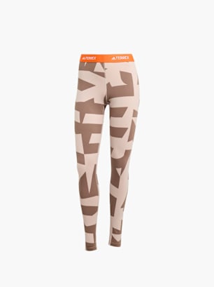 adidas Multi Synthetic Baselayer Leggings Beige