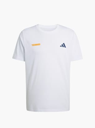 adidas Tennis Hot Egg Grafik T-Shirt Weiß