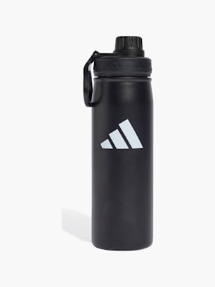 adidas Trinkflasche aus Metall mit Schraubverschluss, 0,6 Liter Schwarz