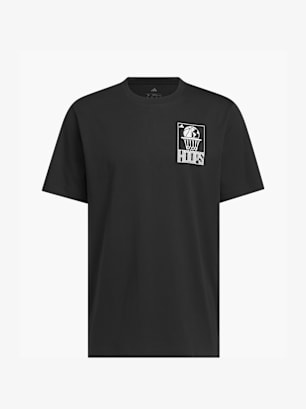 adidas World Wide Hoops Graphic T-Shirt Schwarz