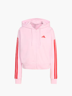 adidas Essentials 3-Streifen French Terry Kapuzenjacke Pink