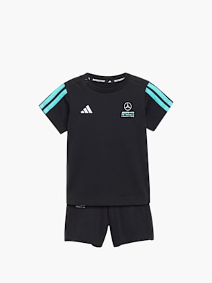 adidas MERCEDES-AMG PETRONAS FORMULA 1 TEAM DNA BABY KURZARM-JOGGINGANZUG Schwarz