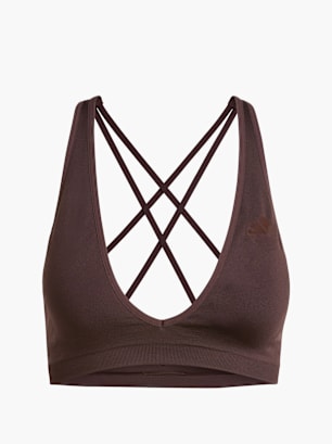 adidas Workout Essentials Knit Light Support BH Braun