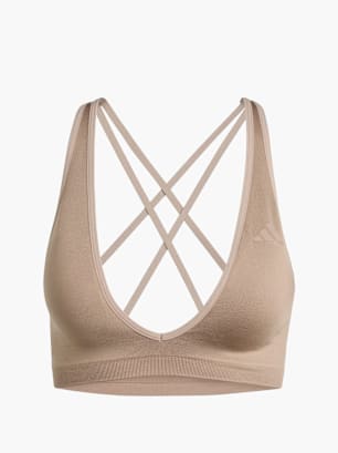 adidas Workout Essentials Knit Light Support BH Braun