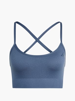 adidas Workout Essentials leicht stützender Strick-BH Blau
