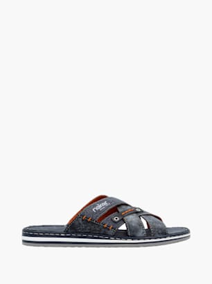 Rieker Herren Pantoletten Blau