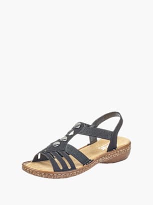 Rieker Damen Riemchensandalen Schwarz
