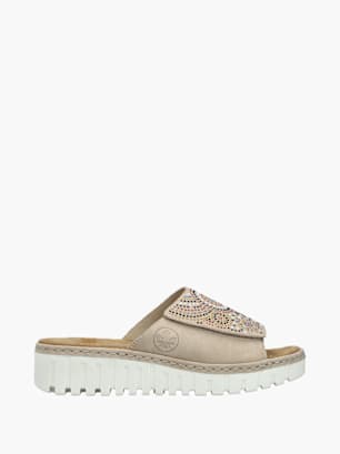Rieker Damen Pantoletten Beige