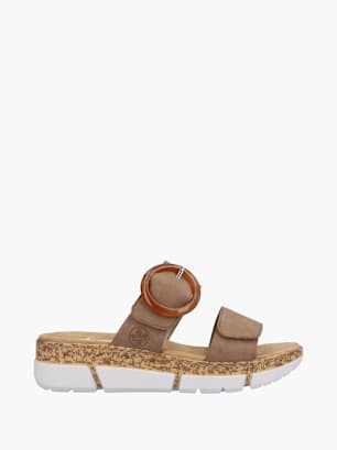 Rieker Damen Pantoletten Beige
