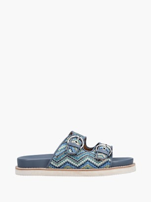 Rieker Damen Pantoletten Blau
