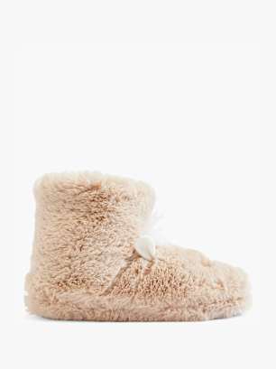 Casa mia Plüsch-Hausschuh Beige