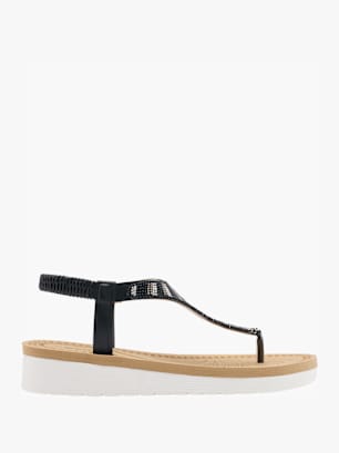 Graceland Sandal med tå-split Sort