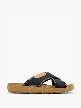 Memphis One Flache Pantolette Schwarz