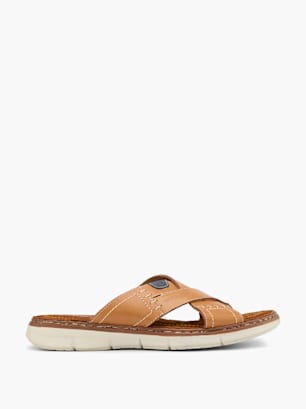 Camel Active Flache Pantolette Cognac