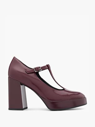 Catwalk Pump med spänne Vinröd