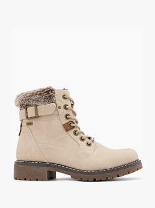 TOM TAILOR Schnürboots Creme