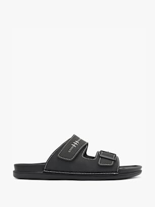 Memphis One Flache Pantolette Schwarz