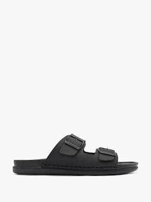 Memphis One Flache Pantolette Schwarz