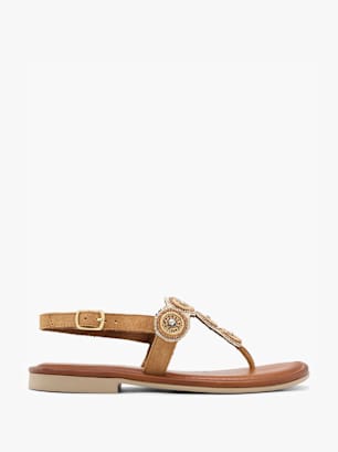 5th Avenue Sandal med tå-split Beige
