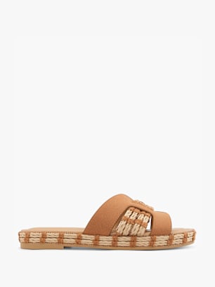 Graceland Flache Pantolette Cognac