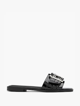 Catwalk Flache Pantolette Schwarz