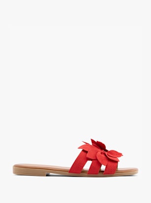 Graceland Flache Pantolette Rot