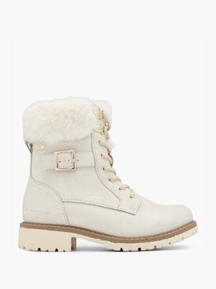 TOM TAILOR Bottes à lacets Blanc cassé