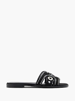 Buffalo Flache Pantolette Schwarz
