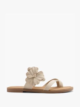 Graceland Sandal med tå-split Beige