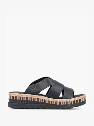Rieker Flache Pantolette Schwarz