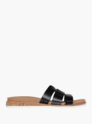 Skechers Flache Pantolette Schwarz