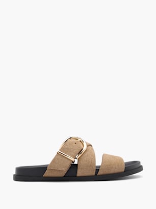Catwalk Flache Pantolette Taupe