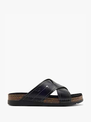 Mustang Flache Pantolette Schwarz