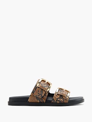 Catwalk Flache Pantolette Braun