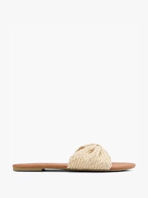 PIECES Flache Pantolette Beige