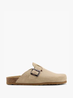 ESPRIT Flache Pantolette Beige