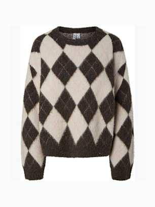 PIECES Strickpullover Braun