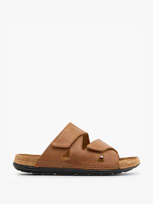Bio Comfort Flache Pantolette Cognac