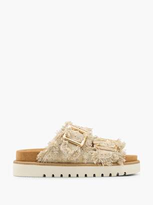 Mustang Flache Pantolette Beige