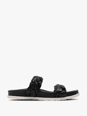 CAFE MODA Flache Pantolette Schwarz