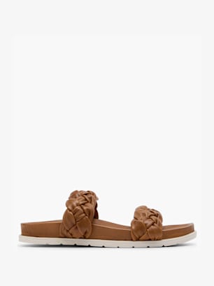 CAFE MODA Flache Pantolette Braun