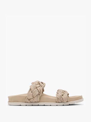CAFE MODA Flache Pantolette Beige