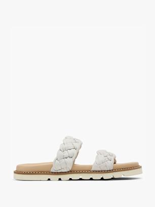 CAFE MODA Flache Pantolette Weiß