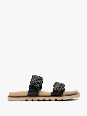 CAFE MODA Flache Pantolette Schwarz